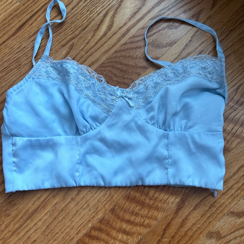 Princess Polly light blue cropped top